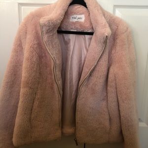 Faux fur light pink jacket